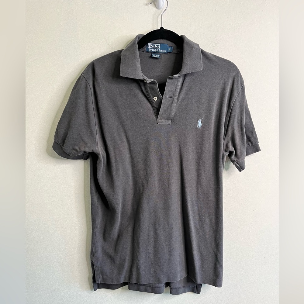 Polo Ralph Lauren Polo Shirt Mens Small Gray Cotton Short Sleeve Cotton Collared